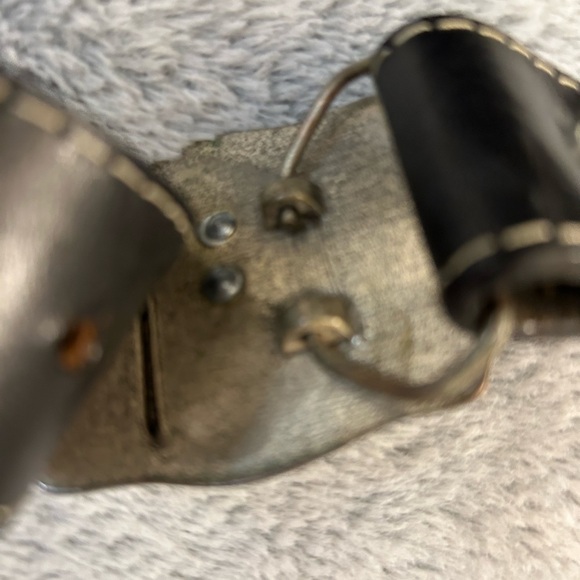 Rare Authentic leather heavy metal buckle western belt main image 7
